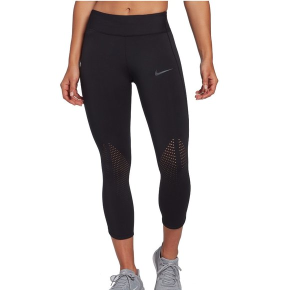 NWT Nike Women's Power Activewear Leggings Dri-Fit Crop Size XS Black $90 L227 - Picture 1 of 1